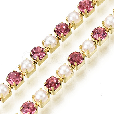Brass Rhinestone Strass Chains CHC-N017-001A-A23-1