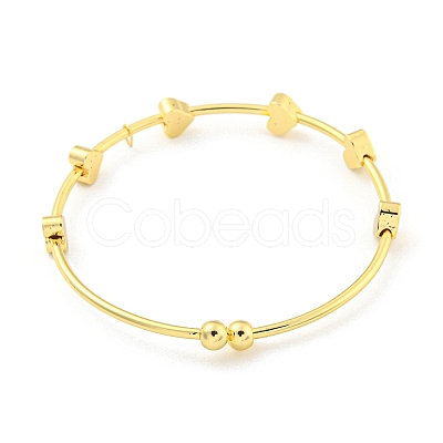 Heart Brass Bangles for Women BJEW-Z062-16G-1