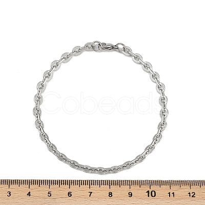 201 Stainless Steel Cuba Style Chian Bracelet for Men BJEW-B138-06P-03-1