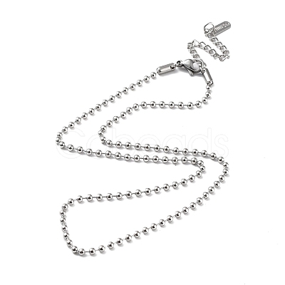 Non-Tarnish 304 Stainless Steel Ball Chain Necklace LS-NJEW-D045-03P-1
