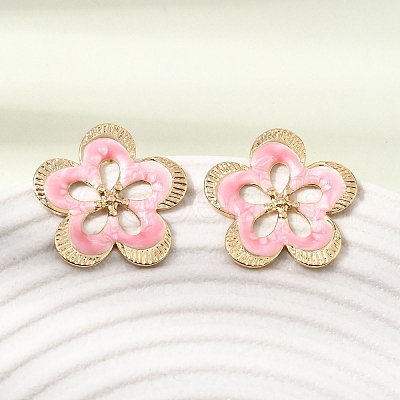 304 Stainless Steel Enamel Stud Earrings SA-CBA0141-02G-1