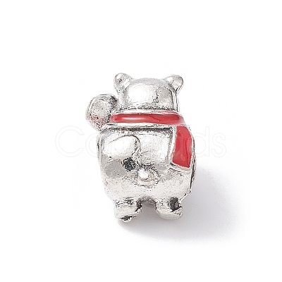Christmas Theme Alloy Enamel European Beads MPDL-Q213-11AS-1