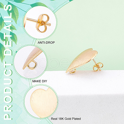 16Pcs Brass Stud Earring Findings KK-DC0001-30-1