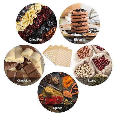 50Pcs 5 Styles Kraft Paper Bags CARB-TA0001-06-1