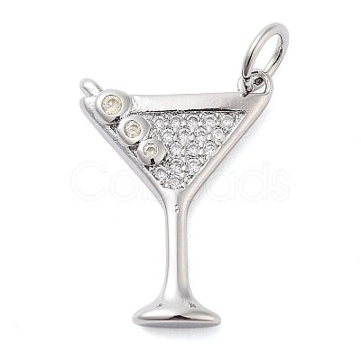 Rack Plating Brass Micro Pave Cubic Zirconia Pendants LS-KK-NH0003-02P-1