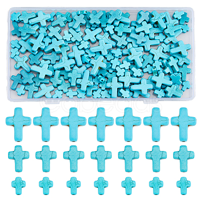 6 Strands 3 Styles Synthetic Turquoise Beads Strands TURQ-DC0001-04C-1