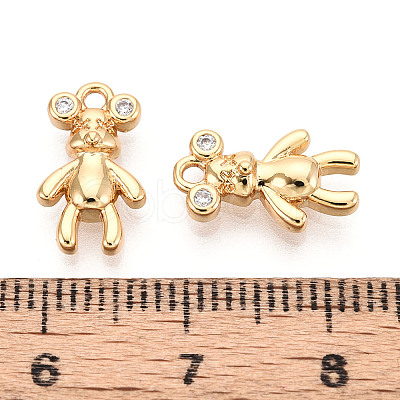 Brass Micro Pave Clear Cubic Zirconia Pendants KK-T078-02G-06-1