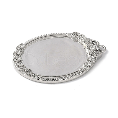 Brass Brass Pendant Cabochon Settings KK-V005-02P-02-1