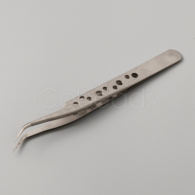 Stainless Steel Carved Ponited Tweezers TOOL-WH0125-49-1