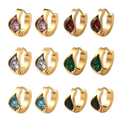 304 Stainless Steel Hoop Earrings EJEW-P309-03G-1