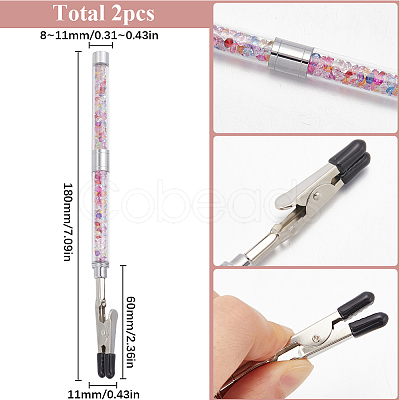 2Pcs Iron and PVC and Acrylic Alligator Memo Clips FIND-SC0011-25A-1