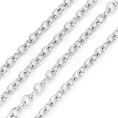 Non-Tarnish 3.28 Feet 304 Stainless Steel Cable Chains X-CHS-F006-02B-P-1
