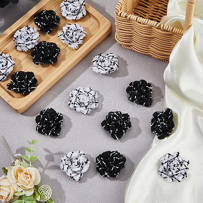 16Pcs 2 Colors Nylon Flower Ornament Accesories DIY-FH0007-90-1