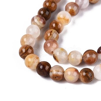 Natural Wood Lace Stone Wooden Jasper Beads Strands G-B128-A04-01-1