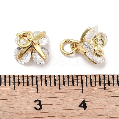 Brass Micro Pave Cubic Zirconia Charms KK-C051-14G-02-1