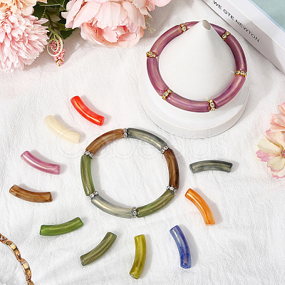 100Pcs Opaque Acrylic Beads MACR-SP0001-84-1