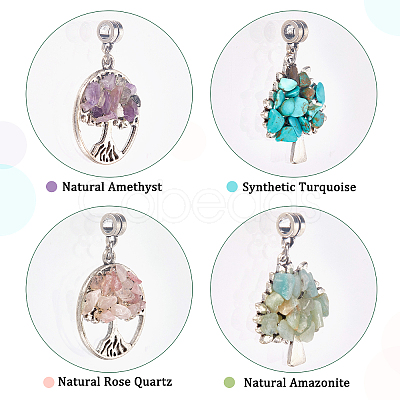 16Pcs 4 Styles Alloy European Dangle Charms FIND-SC0003-21-1