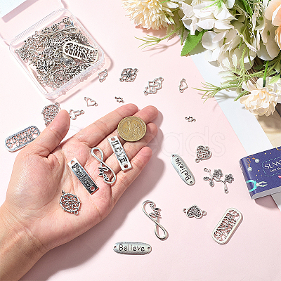 60Pcs 20 Styles Tibetan Style Alloy Connector Charms TIBE-SC0002-51-1