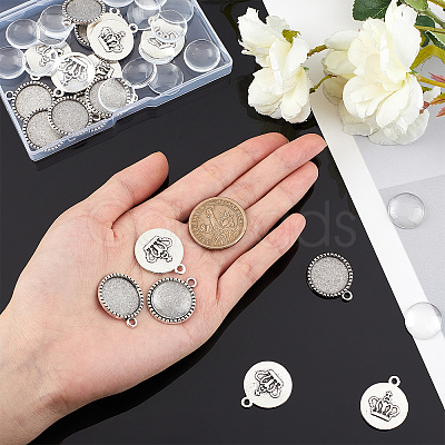 200Pcs DIY Half Round Pendant Making Kits DIY-AR0001-38AS-1