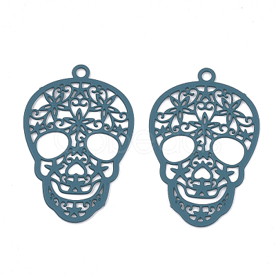 430 Stainless Steel Filigree Pendants STAS-S108-23A-1