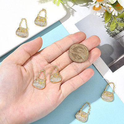 6Pcs Brass Micro Pave Cubic Zirconia Pendants KK-BBC0019-72-1