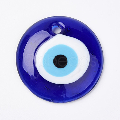 Handmade Lampwork Evil Eye Pendants LAMP-E106-02B-1