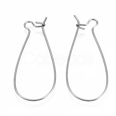 Tarnish Resistant 304 Stainless Steel Hoop Earring Findings STAS-S117-008F-01-1