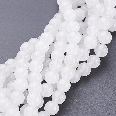 Natural White Jade Beads Strands GSR8mmC138-1