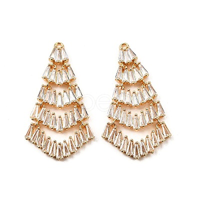 Brass Micro Pave Cubic Zirconia Pendants KK-F901-01D-G-1