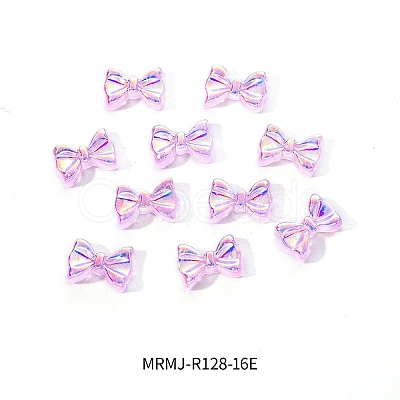 Electroplated Bowknot Resin Cabochons MRMJ-R128-16E-1