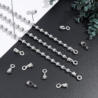 24Pcs 304 Stainless Steel Ball Chain Connectors STAS-NB0001-25-1