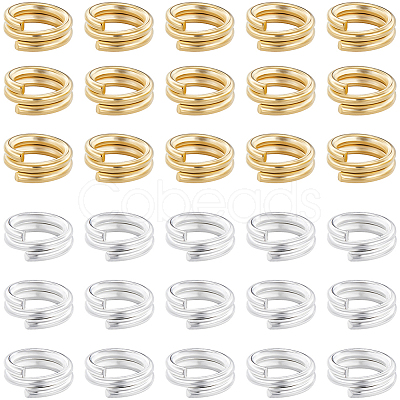 160Pcs 2 Colors Brass Split Rings KK-BBC0023-08A-1