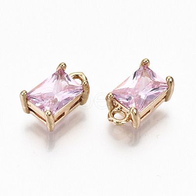 Brass Glass Rhinestone Pendants GLAA-S179-21G-RS-1