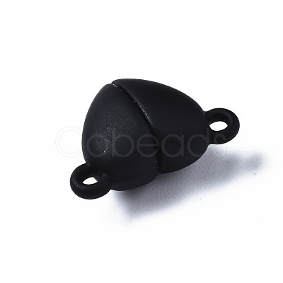 Spray Painted Alloy Magnetic Clasps with Loops PALLOY-T080-19A-01-NR-1