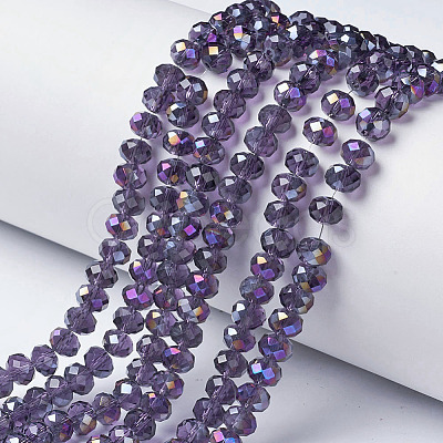 Electroplate Transparent Glass Beads Strands LS-EGLA-A034-T4mm-F09-1