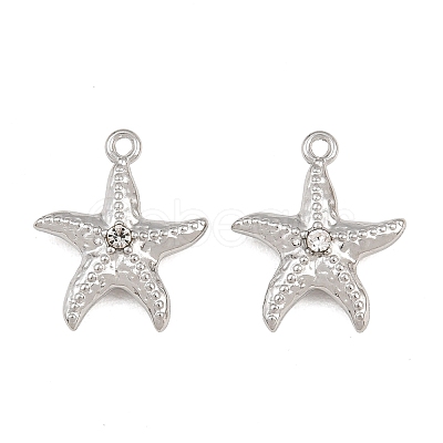 304 Stainless Steel with Crystal Rhinestone Pendants RB-CBABFDA-11C-P-1