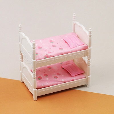 Mini Plastic Bunk Bed Miniature Ornaments PW-WG7342E-01-1