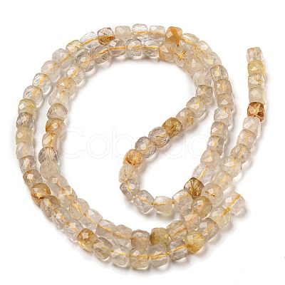 Natural Gold Rutilated Quartz Beads Strands G-A097-D02-05-1