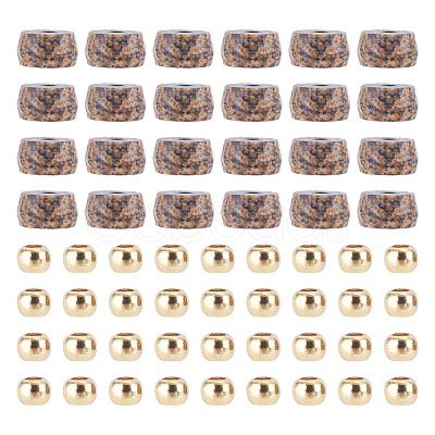 50Pcs Natural Picture Jasper Beads G-TAD0001-12-1