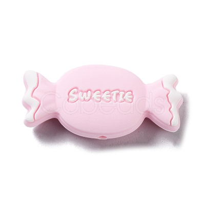 Candy with Word Sweetie Food Grade Silicone Focal Beads SIL-G008-01A-02-1