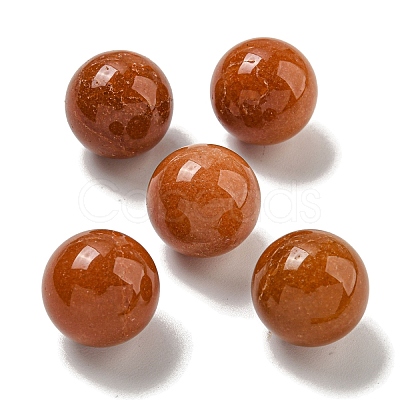 Natural Red Aventurine Round Ball Figurines Statues for Home Office Desktop Decoration G-P532-02A-07-1