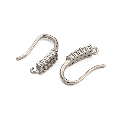 Rack Plating Brass Pave Cubic Zirconia Earring Hooks KK-O143-17P-1