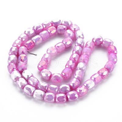 Opaque Baking Paint Glass Beads Strands EGLA-N006-008-B06-1