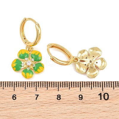 Brass Micro Pave Cubic Zirconia Hoop Dangle Earrings KK-CBA8324-10G-1