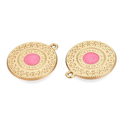 303 Stainless Steel Enamel Pendants STAS-Q110-39G-04-1