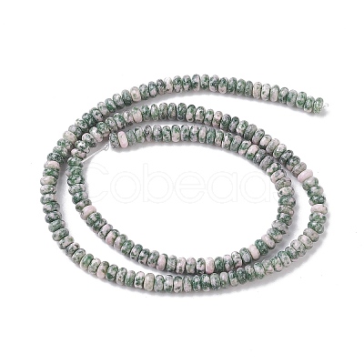 Natural Green Spot Jasper Beads Strands G-H292-A18-02-1