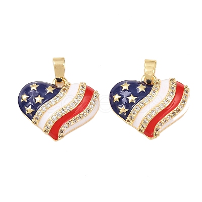 Brass Micro Pave Cubic Zirconia Pendants KK-C248-11A-G-1