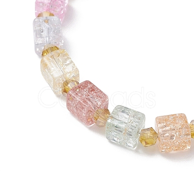 Crackle Glass & Electroplate Glass Beaded Bracelets for Women BJEW-JB12833-1