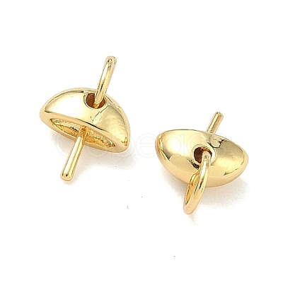Half Round Brass Cup Pearl Peg Bails Pin Pendants KK-G555-08G-1