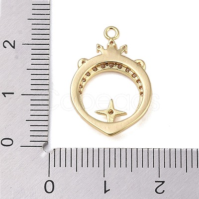 Brass Micro Pave Clear Cubic Zirconia Pendants FIND-B077-02G-07-1